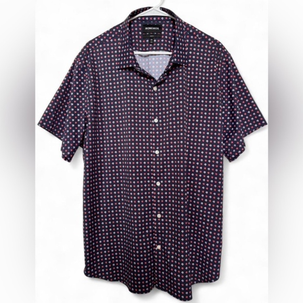 Men's Bonobos Slim Fit Tech Short Sleeve Button Down Shirt Size XXL Floral